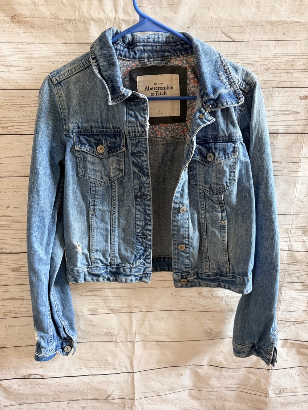 Abercrombie & Fitch Light Blue Denim Trucker Jacket